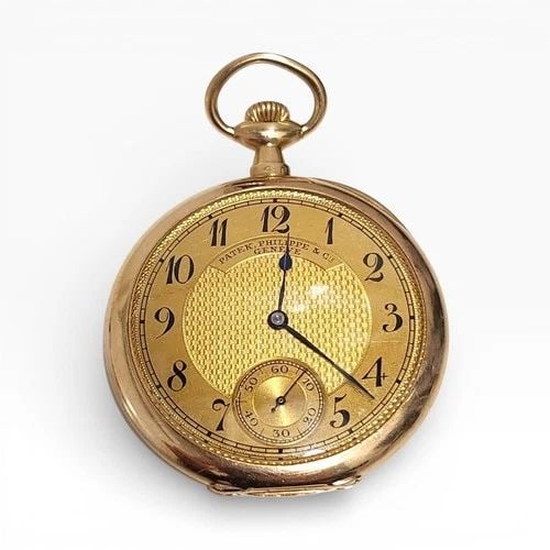 PATEK PHILIPPE POCKET WATCH 18K YELLOW GOLD JACKET ART DECO 45 MM CIRCA 1930: PATEK PHILIPPE POCKET WATCH Manufacturer Pocket Watches Category PATEK PHILIPPE AND CIE GENEVE Additional Keywords JACKET ART DECO Box No Cuvette 18K Yellow Gold Dial Color Exotic Dial Type Arabic (ap