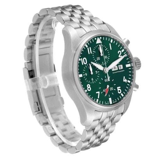 NEW IWC PILOTS STAINLESS STEEL AUTOMATIC 41 MM GREEN WATCH IW388104 (1 of 2)