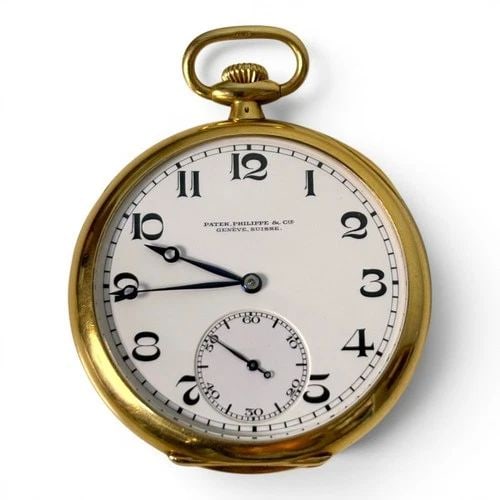 PATEK PHILIPPE POCKET WATCH 50 MM OPEN FACE 18K YELLOW GOLD WATCH 89 GRAMS (1 of 2)