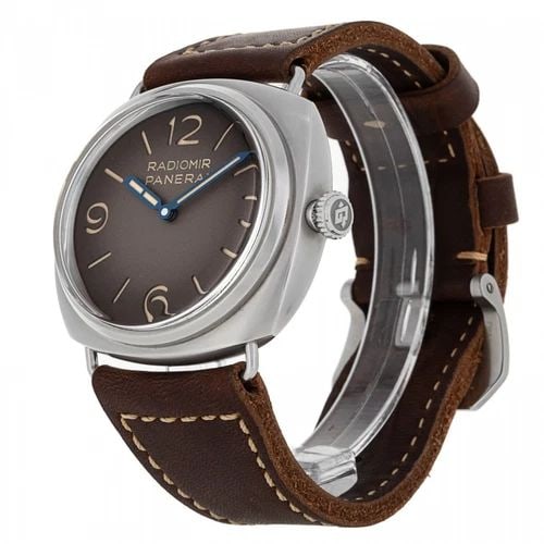 NEW PANERAI RADIOMIR TRE GIORNI STAINLESS STEEL MANUAL 45 MM WATCH PAM01334: NEW PANERAI RADIOMIR TRE GIORNI STAINLESS STEEL MANUAL 45 MM WATCH PAM01334 Manufacturer Panerai Category Radiomir Reference Number PAM01334 Additional Keywords Tre Giorni Band Color Brown Box Yes Con