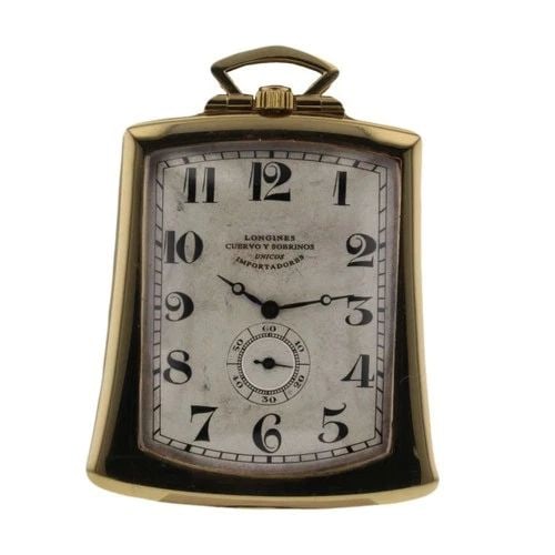 LONGINES VINTAGE POCKET WATCH CUERVO Y SOBRINOS 18K YELLOW GOLD MANUAL WATCH (1 of 2)
