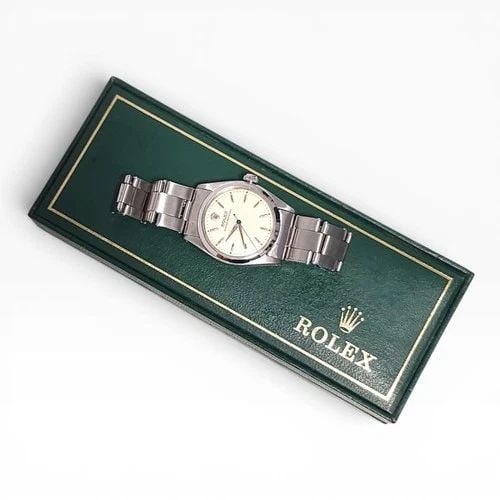 VINTAGE ROLEX MIDSIZE OYSTER PERPETUAL STEEL 31MM AUTOMATIC WATCH 6548 YEAR 1956: VINTAGE ROLEX MIDSIZE OYSTER PERPETUAL STEEL 31MM AUTOMATIC WATCH 6548 YEAR 1956 Manufacturer Rolex Category Mid size No Date Subcategory Plastic Crystal Reference Number 6548 Band Stainless Steel Ban