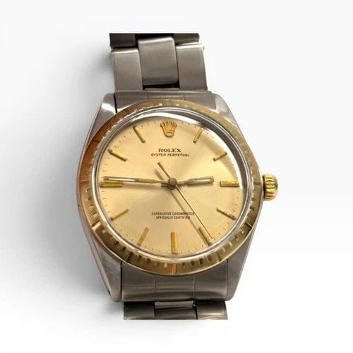 ROLEX OYSTER PERPETUAL 34 MM ZEPHYR TWO TONE AUTOMATIC WATCH 1038 CIRCA 1970 (1 of 2)