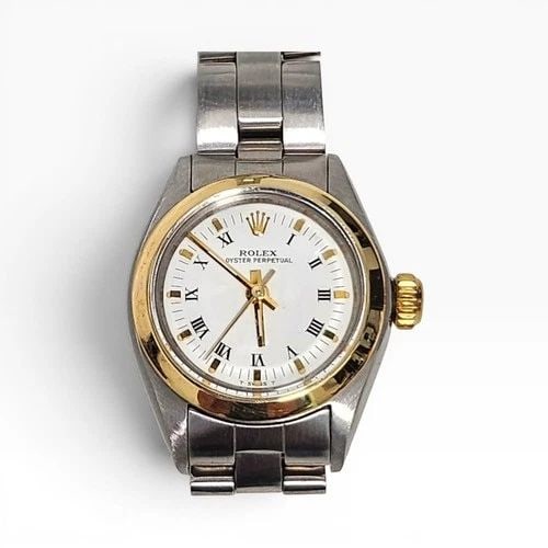 ROLEX OYSTER PERPETUAL LADIES NO DATE LADIES NO DATE 2030 SS & 14KYG WATCH 6718: ROLEX OYSTER PERPETUAL LADIES NO DATE LADIES NO DATE 2030 SS & 14KYG WATCH 6718 Manufacturer Rolex Category Oyster Perpetual Ladies No Date Subcategory Ladies No Date 2030 Reference Number 6718 Band S