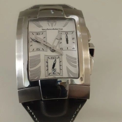 TECHNOMARINE 47 X 34 MM STEEL WHITE CHRONOGRAPH QUARTZ WATCH 02408 (1 of 2)