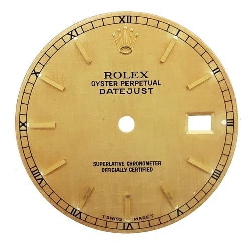 MINT ORIGINAL ROLEX DIAL DATEJUST CHAMPAGNE MENS QUICKSET 16013 16138 16203: MINT ORIGINAL ROLEX DIAL DATEJUST CHAMPAGNE MENS QUICKSET Manufacturer Rolex Dials Category OP Mens Datejust Reference Number 16000 Additional Keywords Quickset, 18k Yellow Gold Stick Hour Markers Con