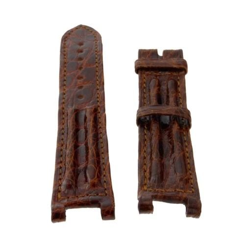 CARTIER STRAP PASHA GENUINE ALLIGATOR SHINY BROWN 18X16MM FACTORY NEVER WORN (1 of 2)