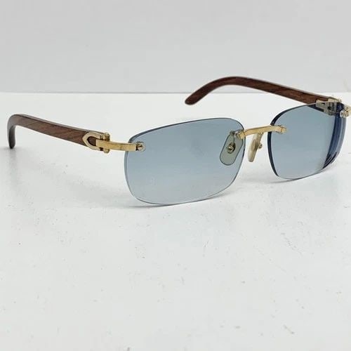 AUTHENTIC CARTIER EYEGLASSES RIMLESS OVAL 18 140B BUBINGA WOOD GP DECOR FRAMES: AUTHENTIC CARTIER EYEGLASSES RIMLESS OVAL 18 140B BUBINGA WOOD GP DECOR FRAMES Authentic Cartier Eyeglasses Rimless Oval 18 140b Bubinga Wood GP Decor Frames Decor Rimless Wood Model Lens Width: **mm 