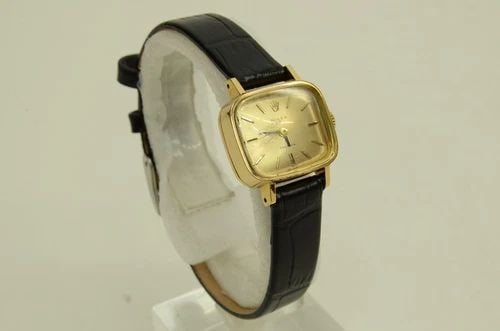 AUTHENTIC ROLEX PRECISION VINTAGE 18MM WATCH HANDWIND SWISS GOLD PLATED LEATHER (1 of 2)