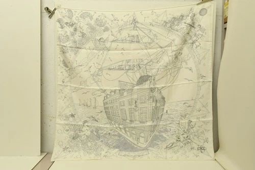 AUTHENTIC HERMES SCARF FLAGSHIP STORE FAUBOURG WHITE 90CM RYBALTCHENKO SILK: AUTHENTIC HERMES SCARF FLAGSHIP STORE FAUBOURG WHITE 90CM RYBALTCHENKO SILK Hermes Flagship Dimitri Rybaltchenko Faubourg Manufactured: France Height: 90cm (35.4 inch) Width: 90cm (35.4 inch) 100% Sil