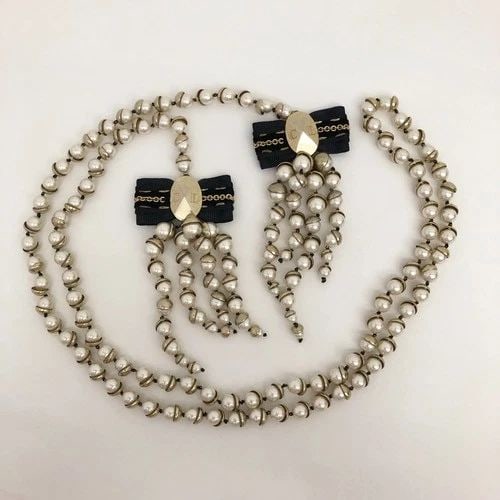 AUTHENTIC CHRISTIAN DIOR FAUX PEARL TASSEL CHOKER NECKLACE JEWELRY ACCESSORY (1 of 2)