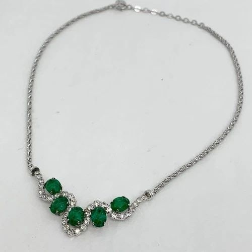 AUTHENTIC CHRISTIAN DIOR OVAL FAUX GEMSTONES NECKLACE SP CHAIN JEWELRY ACCESSORY (1 of 2)