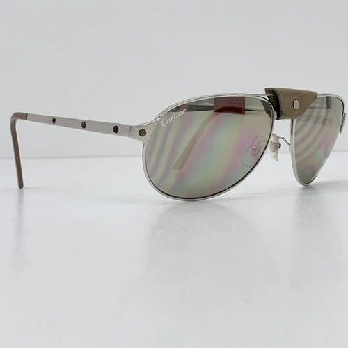 AUTHENTIC CARTIER SANTOS DUMONT SUNGLASSES 61 16 135 DOT SILVER METAL FRAMES: AUTHENTIC CARTIER SANTOS DUMONT SUNGLASSES 54 18 140 DOT SILVER METAL FRAMES AUTHENTIC CARTIER SANTOS DUMONT SUNGLASSES 54 18 140 DOT SILVER METAL FRAMES