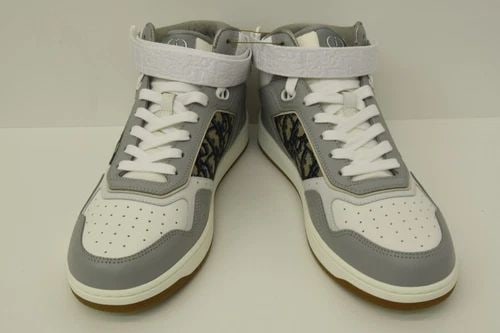 AUTHENTIC DIOR HIGH TOP MONOGRAM SHOES SIGNATURE LOGO SNEAKERS GRAY WHITE 44 (1 of 2)