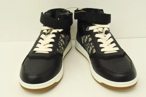 AUTHENTIC DIOR HIGH TOP MONOGRAM SHOES SIGNATURE LOGO SNEAKERS BLACK WHITE 44 (1 of 2)