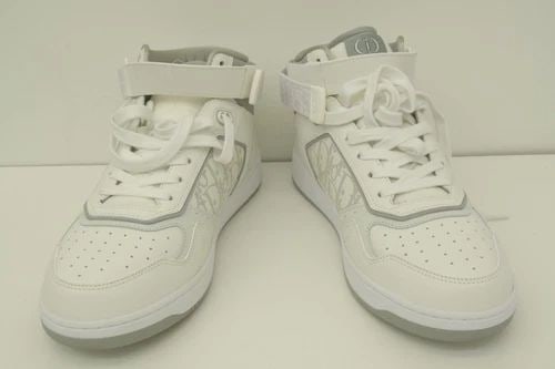 AUTHENTIC DIOR HIGH TOP MONOGRAM SHOES SIGNATURE LOGO SNEAKERS WHITE GRAY 44 (1 of 2)