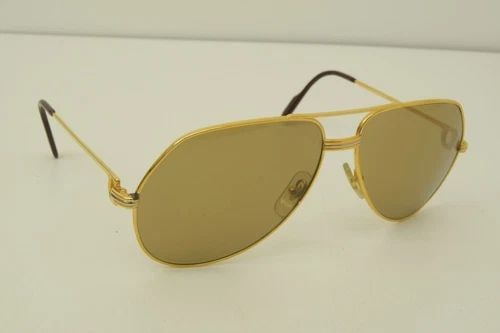 AUTHENTIC CARTIER VENDOME LOUIS AVIATOR 62 14 140 GP SUNGLASSES STRIPED FRAMES: AUTHENTIC CARTIER VENDOME LOUIS AVIATOR 62 14 140 GP SUNGLASSES STRIPED FRAMES Authentic Cartier Vendome Louis Aviator 62 14 140 GP Sunglasses Striped Frames Authentic Cartier Vendome Louis Aviator 62