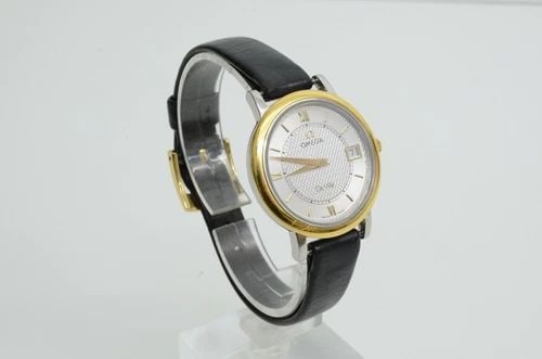 AUTHENTIC OMEGA DE VILLE 27MM WATCH ROUND GP DATE LEATHER VINTAGE WRISTWATCH: AUTHENTIC OMEGA DE VILLE 27MM WATCH ROUND GP DATE LEATHER VINTAGE WRISTWATCH Authentic Omega De Ville 27mm Watch Round GP Date Leather Vintage Wristwatch AUTHENTIC OMEGA DE VILLE 27MM WATCH ROUND GP D