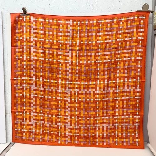 AUTHENTIC HERMES SCARF BOLDUC AU CARRE 90CM ORANGE STRIPE RIBBON 100% SILK CARRE: AUTHENTIC HERMES SCARF BOLDUC AU CARRE 90CM ORANGE STRIPE RIBBON 100% SILK CARRE AUTHENTIC HERMES SCARF BOLDUC AU CARRE 90CM ORANGE STRIPE RIBBON 100% SILK CARRE