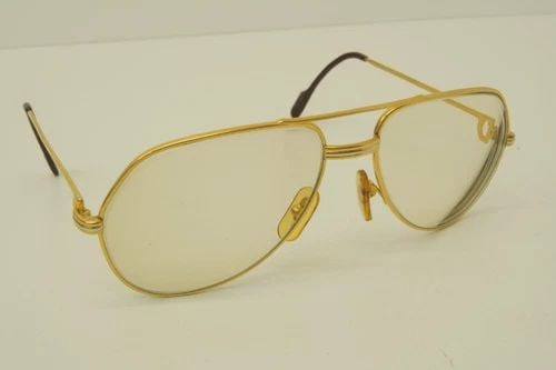 AUTHENTIC CARTIER VENDOME LOUIS AVIATOR 59 16 140 GP SUNGLASSES STRIPED FRAMES: AUTHENTIC CARTIER VENDOME LOUIS AVIATOR 59 16 140 GP SUNGLASSES STRIPED FRAMES Authentic Cartier Vendome Louis Aviator 59 16 140 GP Sunglasses Striped Frames Authentic Cartier Vendome Louis Aviator 59