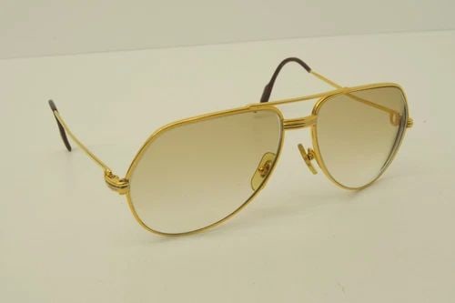 AUTHENTIC CARTIER VENDOME LOUIS AVIATOR 59 14 140 GP SUNGLASSES STRIPED FRAMES: AUTHENTIC CARTIER VENDOME LOUIS AVIATOR 59 14 140 GP SUNGLASSES STRIPED FRAMES Authentic Cartier Vendome Louis Aviator 59 14 140 GP Sunglasses Striped Frames *PLEASE NOTE* This model currently has Gra
