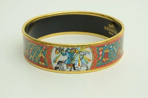 AUTHENTIC HERMES GP SLIP BRACELET VINTAGE ENAMEL BANGLE FEUX D'ARTIFICE JEWELRY: AUTHENTIC HERMES GP SLIP BRACELET VINTAGE ENAMEL BANGLE FEUX D'ARTIFICE JEWELRY Authentic Hermes GP Slip Bracelet Vintage Enamel Bangle Feux d'Artifice Jewelry AUTHENTIC HERMES GP SLIP BRACELET VINTAG