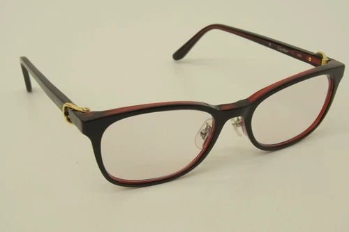 AUTHENTIC CARTIER SUNGLASSES 52 18 140 RED TRANSPARENT PLASTIC FRAMES (1 of 2)
