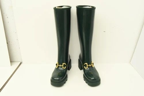 AUTHENTIC GUCCI LONG RAIN BOOTS GP GREEN SNAKE HORSEBIT WOMENS 659707 JCCP0 3154: AUTHENTIC GUCCI LONG RAIN BOOTS GP GREEN SNAKE HORSEBIT WOMENS 659707 JCCP0 3154 Authentic Gucci Long Rain Boots GP Green Snake Horsebit Womens 659707 JCCP0 3154 Authentic Gucci Long Rain Boots GP Gre