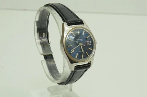 AUTHENTIC OMEGA AUTOMATIC GENEVE WATCH 24MM BLUE DATE VINTAGE SS WRISTWATCH (1 of 2)
