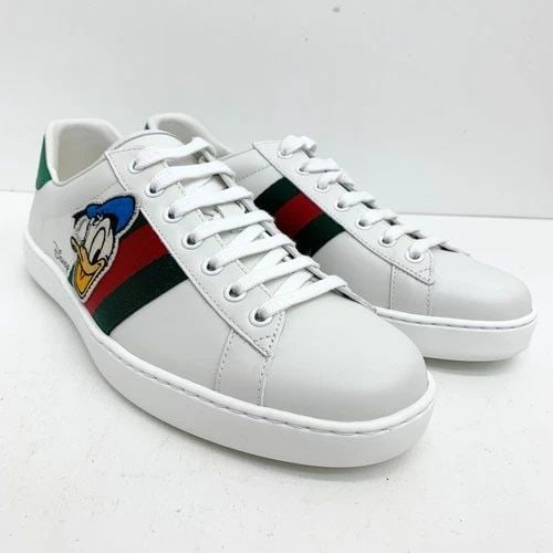 AUTHENTIC GUCCI MENS ACE LOW SNEAKERS DONALD DUCK TENNIS DISNEY SHOES 7.5 STRIPE (1 of 2)