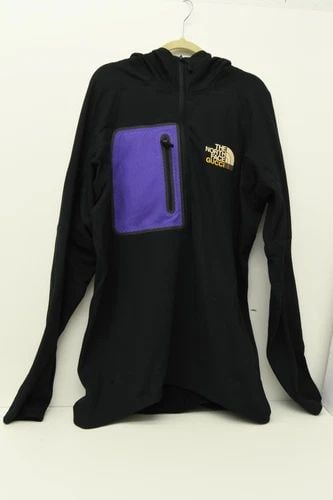 AUTHENTIC GUCCI THE NORTH FACE HOODIE BLACK PURPLE POCKET LIGHT WARM PULL OVER (1 of 2)