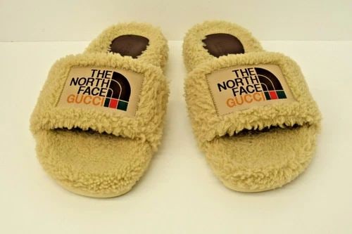 AUTHENTIC GUCCI NORTH FACE FUR SANDALS SHOES SLIP ON BUTTERSCOTCH 679948 DEB00 (1 of 2)