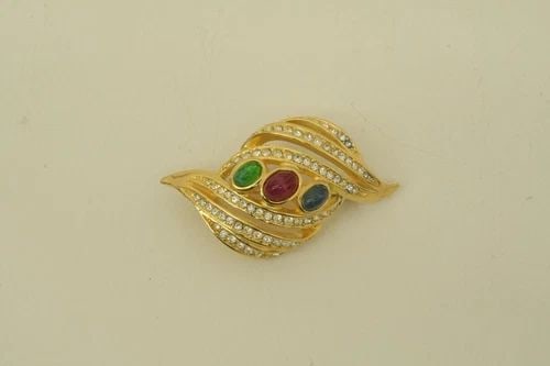 AUTHENTIC CHRISTIAN DIOR FAUX GEMSTONE RHINESTONE GP SWIVEL BROOCH JEWELRY PIN: AUTHENTIC CHRISTIAN DIOR FAUX GEMSTONE RHINESTONE GP SWIVEL BROOCH JEWELRY PIN Authentic Christian Dior Faux Gemstone Rhinestone GP Swivel Brooch Jewelry Pin Jewelry Accessory Brooch, PinLadies, Women