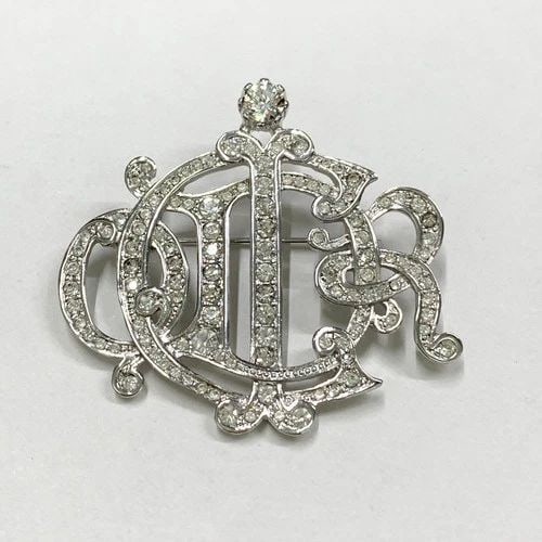 AUTHENTIC CHRISTIAN DIOR INSIGNIA BROOCH RHINESTONE VINTAGE SP PIN JEWELRY: AUTHENTIC CHRISTIAN DIOR INSIGNIA BROOCH RHINESTONE VINTAGE SP PIN JEWELRY AUTHENTIC CHRISTIAN DIOR INSIGNIA BROOCH RHINESTONE VINTAGE SP PIN JEWELRY Jewelry Accessory Ladies, Womens, Female Brooch, P
