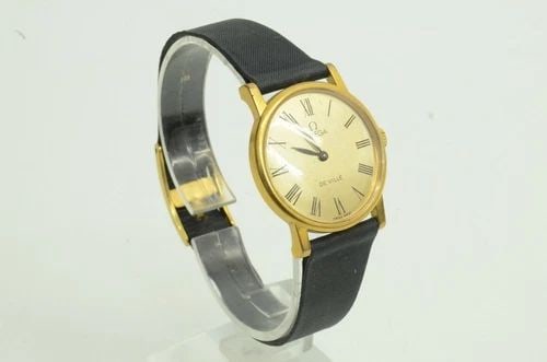AUTHENTIC OMEGA DE VILLE 24MM WATCH ROUND GP LEATHER VINTAGE WRISTWATCH: AUTHENTIC OMEGA DE VILLE 24MM WATCH ROUND GP LEATHER VINTAGE WRISTWATCH Authentic Omega De Ville 24mm Watch Round GP Leather Vintage Wristwatch AUTHENTIC OMEGA DE VILLE 24MM WATCH ROUND GP LEATHER VIN