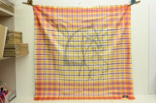 AUTHENTIC HERMES 100% SILK SCARF CARRE KILT ORANGE ULTRAVIOLET 90CM EXCLUSIVE (1 of 2)
