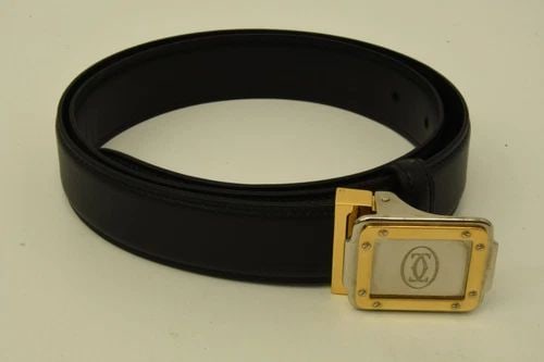 AUTHENTIC CARTIER LEATHER BELT GALBEE STYLE SP GP DECOR LOGO BUCKLE ACCESSORY (1 of 2)