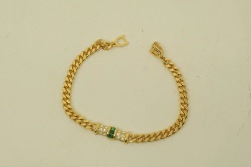 AUTHENTIC CHRISTIAN DIOR FAUX EMERALD RHINESTONE NECKLACE GP BAR CHARM ACCESSORY: AUTHENTIC CHRISTIAN DIOR FAUX EMERALD RHINESTONE NECKLACE GP BAR CHARM ACCESSORY Authentic Christian Dior Faux Emerald Rhinestone Necklace GP Bar Charm Accessory Jewelry Accessory Ladies, Womens, Fema
