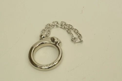 AUTHENTIC CARTIER PANTHER LOGO SILVER KEYCHAIN SIGNATURE CAT ACCESSORY CHARM (1 of 2)