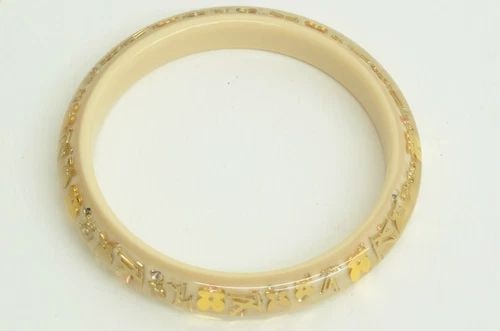 AUTHENTIC LOUIS VUITTON CREAM SLIP ON BRACELET MONOGRAM LOGO BANGLE JEWELRY: AUTHENTIC LOUIS VUITTON CREAM SLIP ON BRACELET MONOGRAM LOGO BANGLE JEWELRY Authentic Louis Vuitton Cream Slip On Bracelet Monogram Logo Bangle Jewelry AUTHENTIC LOUIS VUITTON CREAM SLIP ON BRACELET M