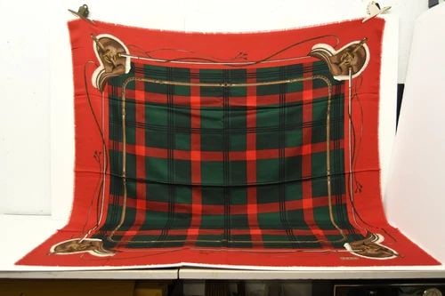 AUTHENTIC GUCCI 100% WOOL SCARF EQUESTRIAN SADDLE CHECK RED 140CM HORSE SHAWL (1 of 2)