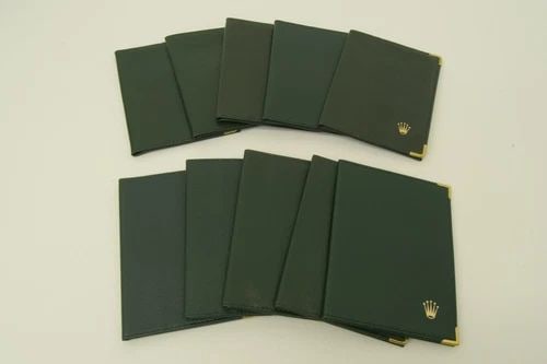 AUTHENTIC ROLEX LEATHER MANUAL WARRANTY BOOKLETS GREEN VINTAGE COLLECTIBLES X10 (1 of 2)