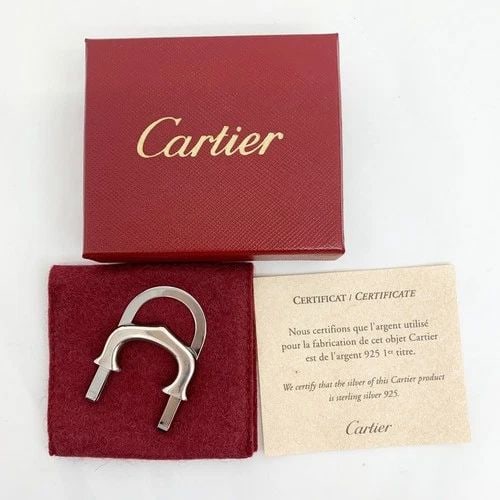AUTHENTIC CARTIER DECOR LOGO MONEY CLIP STAINLESS STEEL SS SILVER ACCESSORY (1 of 2)