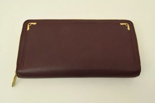 AUTHENTIC CARTIER BURGUNDY CLUTCH LONG WALLET LEATHER DECOR LOGO GP EDGE POCKETS: AUTHENTIC CARTIER BURGUNDY CLUTCH LONG WALLET LEATHER DECOR LOGO GP EDGE POCKETS Authentic Cartier Burgundy Clutch Long Wallet Leather Decor Logo GP Edge Pockets Authentic Cartier Burgundy Clutch Long
