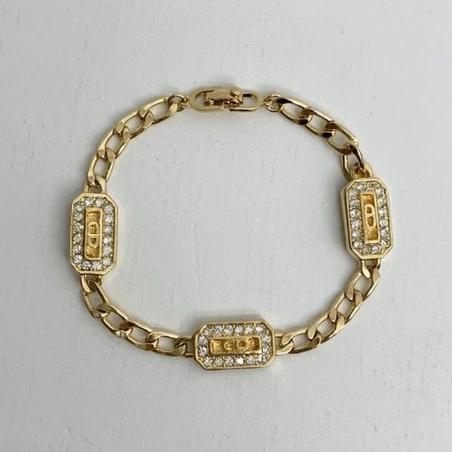 AUTHENTIC VINTAGE CHRISTIAN DIOR BRACELET CD LOGO RHINESTONE OCTAGON GP JEWELRY: AUTHENTIC VINTAGE CHRISTIAN DIOR BRACELET CD LOGO RHINESTONE OCTAGON GP JEWELRY Authentic Vintage Christian Dior Bracelet CD Logo Rhinestone Octagon GP Jewelry Jewelry Accessory Ladies, Womens, Female