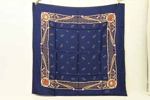AUTHENTIC GUCCI ACCESSORY COLLECTION SILK SCARF 90CM BLUE STIRRUP EQUESTRIAN (1 of 2)