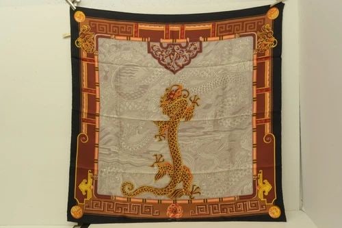 AUTHENTIC CARTIER 100% SILK SCARF BROWN GRAY BLACK 90CM MEANDER DRAGON WRAP: AUTHENTIC CARTIER 100% SILK SCARF BROWN GRAY BLACK 90CM MEANDER DRAGON WRAP Authentic Cartier 100% Silk Scarf Brown Gray Black 90cm Meander Dragon Wrap AUTHENTIC CARTIER 100% SILK SCARF BROWN GRAY BLA