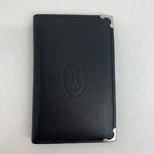 AUTHENTIC CARTIER BLACK LEATHER WALLET LOGO SP VINTAGE MULTI POCKET BURGUNDY: AUTHENTIC CARTIER BLACK LEATHER WALLET LOGO SP VINTAGE MULTI POCKET BURGUNDY AUTHENTIC CARTIER BLACK LEATHER WALLET LOGO SP VINTAGE MULTI POCKET BURGUNDY