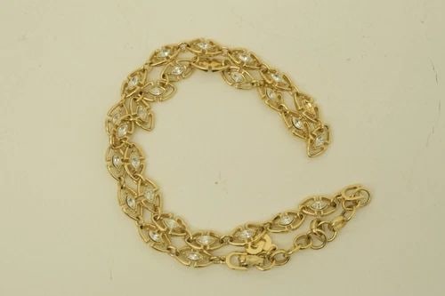 AUTHENTIC CHRISTIAN DIOR DOUBLE ARROWHEAD NECKLACE GP FAUX GEMSTONE ACCESSORY (1 of 2)