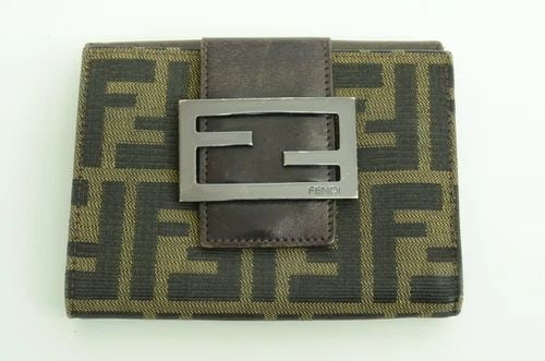AUTHENTIC FENDI ZUCCA MONOGRAM WALLET LEATHER CANVAS FOLD OVER COIN CASE: AUTHENTIC FENDI ZUCCA MONOGRAM WALLET LEATHER CANVAS FOLD OVER COIN CASE Authentic Fendi Zucca Monogram Wallet Leather Canvas Fold Over Coin Case AUTHENTIC FENDI ZUCCA MONOGRAM WALLET LEATHER CANVAS